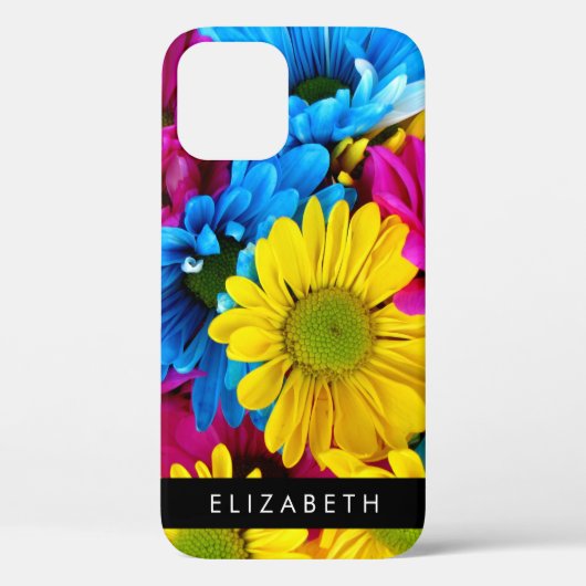 Farbenfrohe Blume, Daisis, Boho, Ihr Name Case-Mate iPhone Hülle (Rückseite)