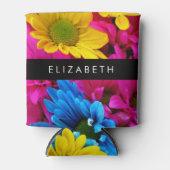 Farbenfrohe Blume, Daisis, Boho, Ihr Name Dosenkühler (Vorderseite)