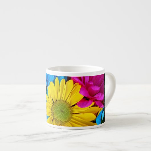 Farbenfrohe Blume, Daisis, Boho, Ihr Name Espressotasse (Vorderseite Rechts)