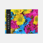 Farbenfrohe Blume, Daisis, Boho, Ihr Name Fleecedecke (Vorderseite (Horizontal))