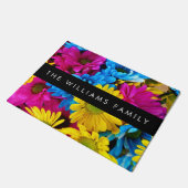 Farbenfrohe Blume, Daisis, Boho, Ihr Name Fußmatte (Schrägansicht)