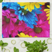 Farbenfrohe Blume, Daisis, Boho, Ihr Name Geschirrtuch (Gefaltet)