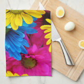 Farbenfrohe Blume, Daisis, Boho, Ihr Name Geschirrtuch (Viertel Falte)