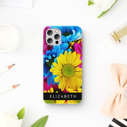 Farbenfrohe Blume, Daisis, Boho, Ihr Name iPhone 16 Hülle