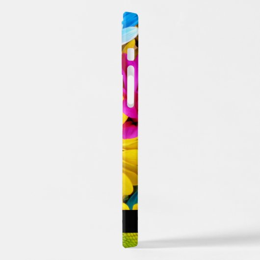 Farbenfrohe Blume, Daisis, Boho, Ihr Name iPhone Hülle (Linke Seite)