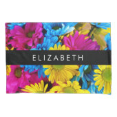 Farbenfrohe Blume, Daisis, Boho, Ihr Name Kissenbezug (Vorderseite)