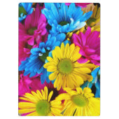 Farbenfrohe Blume, Daisis, Boho, Ihr Name Klemmbrett (Rückseite)