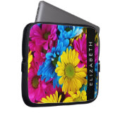 Farbenfrohe Blume, Daisis, Boho, Ihr Name Laptopschutzhülle (Vorne Rechts)