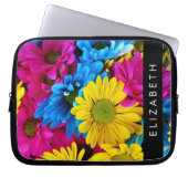 Farbenfrohe Blume, Daisis, Boho, Ihr Name Laptopschutzhülle (Vorderseite)