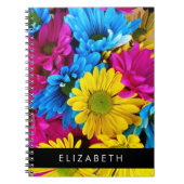Farbenfrohe Blume, Daisis, Boho, Ihr Name Notizblock (Vorderseite)