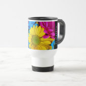 Farbenfrohe Blume, Daisis, Boho, Ihr Name Reisebecher (VorderseiteRechts)