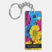 Farbenfrohe Blume, Daisis, Boho, Ihr Name Schlüsselanhänger (Vorderseite links)