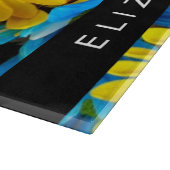 Farbenfrohe Blume, Daisis, Boho, Ihr Name Schneidebrett (Ecke)