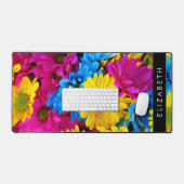 Farbenfrohe Blume, Daisis, Boho, Ihr Name Schreibtischunterlage (Tastatur & Maus)