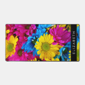 Farbenfrohe Blume, Daisis, Boho, Ihr Name Schreibtischunterlage (Vorderseite)