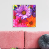 Farbenfrohe Blume Daisis Leinwand Single (Insitu (Wohnzimmer))