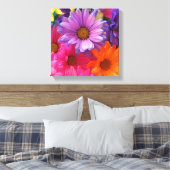 Farbenfrohe Blume Daisis Leinwand Single (Insitu (Schlafzimmer))