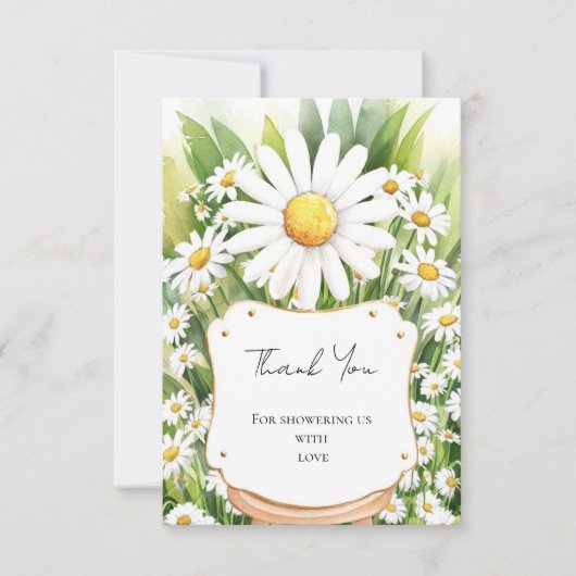 Farbenfrohe Blume Daisy Babydusche Dankeskarte (Vorderseite)