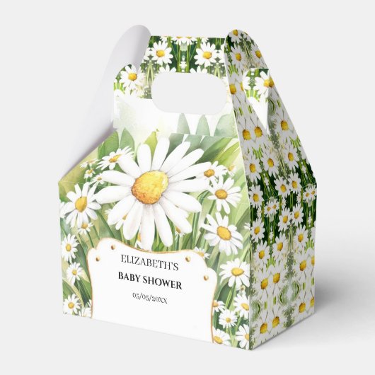 Farbenfrohe Blume Daisy Babydusche Geschenkschachtel (Vorderseite)