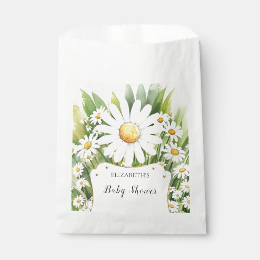 Farbenfrohe Blume Daisy Babydusche Geschenktütchen (Vorderseite)