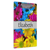 Farbenfrohe Blume, Daisy, Daisis, Ihr Name Klemmbrett (Rechts)