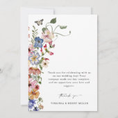 Farbenfrohe Blume Danke Karte (Rückseite)