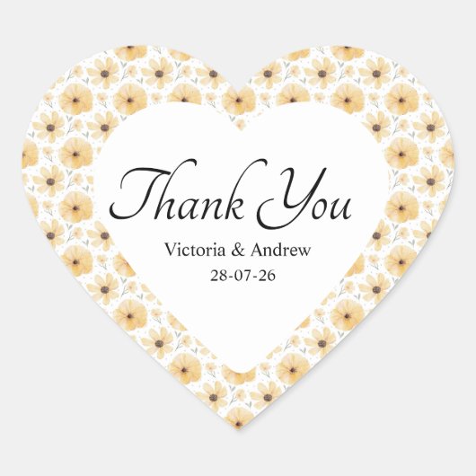 Farbenfrohe Blume Danke Stickers (Vorderseite)