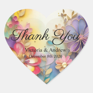 Farbenfrohe Blume Danke Stickers