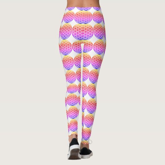 Farbenfrohe Blume des Lebens Leggings (Rückseite)