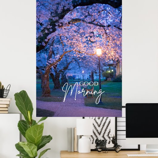 Farbenfrohe Blume des modernen Fotos Guten Morgen Poster (Heimbüro)