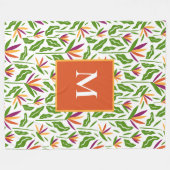 Farbenfrohe Blume des Paradieses, Monogramm Fleecedecke (Vorderseite (Horizontal))