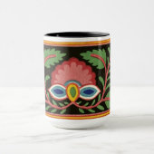 Farbenfrohe Blume Design - Tasse (Zentrum)