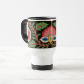 Farbenfrohe Blume Design Travel Mug Reisebecher (Vorderseite Links)