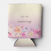 Farbenfrohe Blume Dosenkühler (Vorderseite)