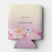 Farbenfrohe Blume Dosenkühler (Rückseite)