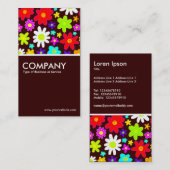 Farbenfrohe Blume - Dunkelbraun Visitenkarte (Vorne/Hinten)