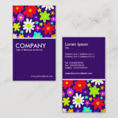 Farbenfrohe Blume - Dunkles Violett Visitenkarte (Vorne/Hinten)