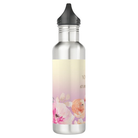 Farbenfrohe Blume Edelstahlflasche (Links)