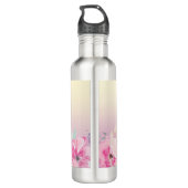 Farbenfrohe Blume Edelstahlflasche (Rückseite)