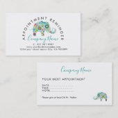 Farbenfrohe Blume Elefantenkarte Terminkarte (Vorne/Hinten)