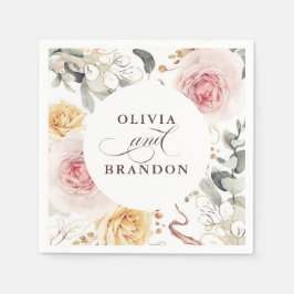 Farbenfrohe Blume Elegante Hochzeit Serviette