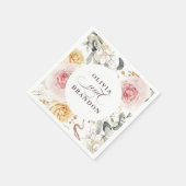 Farbenfrohe Blume Elegante Hochzeit Serviette (Ecke)