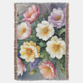 Farbenfrohe Blume Elegante Wasserfarben-Malerei Decke (Vorderseite Vertikal)