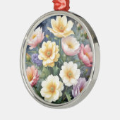 Farbenfrohe Blume Elegante Wasserfarben-Malerei Ornament Aus Metall (Links)