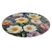 Farbenfrohe Blume Elegante Wasserfarben-Malerei Schneidebrett (Ecke)