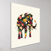 Farbenfrohe Blume Elephant Illustration Foliendrucke (Ablage )