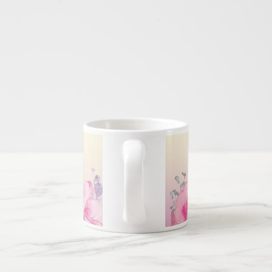 Farbenfrohe Blume Espressotasse (Rückseite)