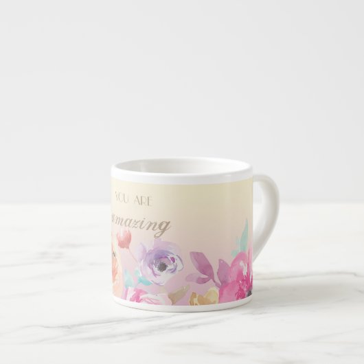 Farbenfrohe Blume Espressotasse (Vorderseite Rechts)