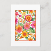 Farbenfrohe Blume Fiesta Mexican Wedding Details Begleitkarte (Rückseite)