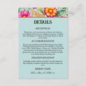 Farbenfrohe Blume Fiesta Mexican Wedding Details Begleitkarte (Vorderseite)